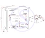 WINDSOR 2 DOOR 2 DRAWER SIDEBOARD - PEBBLE GREY/OAK - Image 4