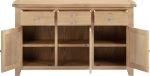 WINDSOR 3 DOOR 3 DRAWER SIDEBOARD - NATURAL OAK - Image 2