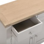WINDSOR 3 DOOR 3 DRAWER SIDEBOARD - PEBBLE GREY/OAK - Image 3