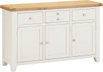 WINDSOR 3 DOOR 3 DRAWER SIDEBOARD - IVORY/OAK - Image 2