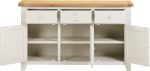WINDSOR 3 DOOR 3 DRAWER SIDEBOARD - IVORY/OAK - Image 3