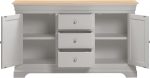 BORDEAUX 2 DOOR 3 DRAWER SIDEBOARD - PEBBLE GREY/OAK - Image 3