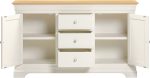 BORDEAUX 2 DOOR 3 DRAWER SIDEBOARD - IVORY/OAK - Image 2
