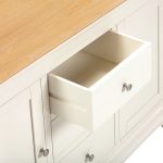 BORDEAUX 2 DOOR 3 DRAWER SIDEBOARD - IVORY/OAK - Image 3