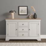 BORDEAUX 2 DOOR 3 DRAWER SIDEBOARD - IVORY/OAK
