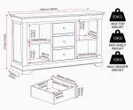 BORDEAUX 2 DOOR 3 DRAWER SIDEBOARD - IVORY/OAK - Image 4