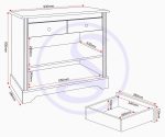 STRATFORD 2 DOOR 2 DRAWER SIDEBOARD - WHITE - Image 6