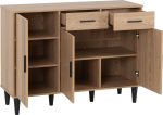 TESSA 3 DOOR 2 DRAWER SIDEBOARD - NATURAL OAK EFFECT - Image 2
