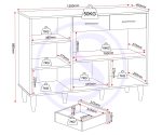 TESSA 3 DOOR 2 DRAWER SIDEBOARD - NATURAL OAK EFFECT - Image 4