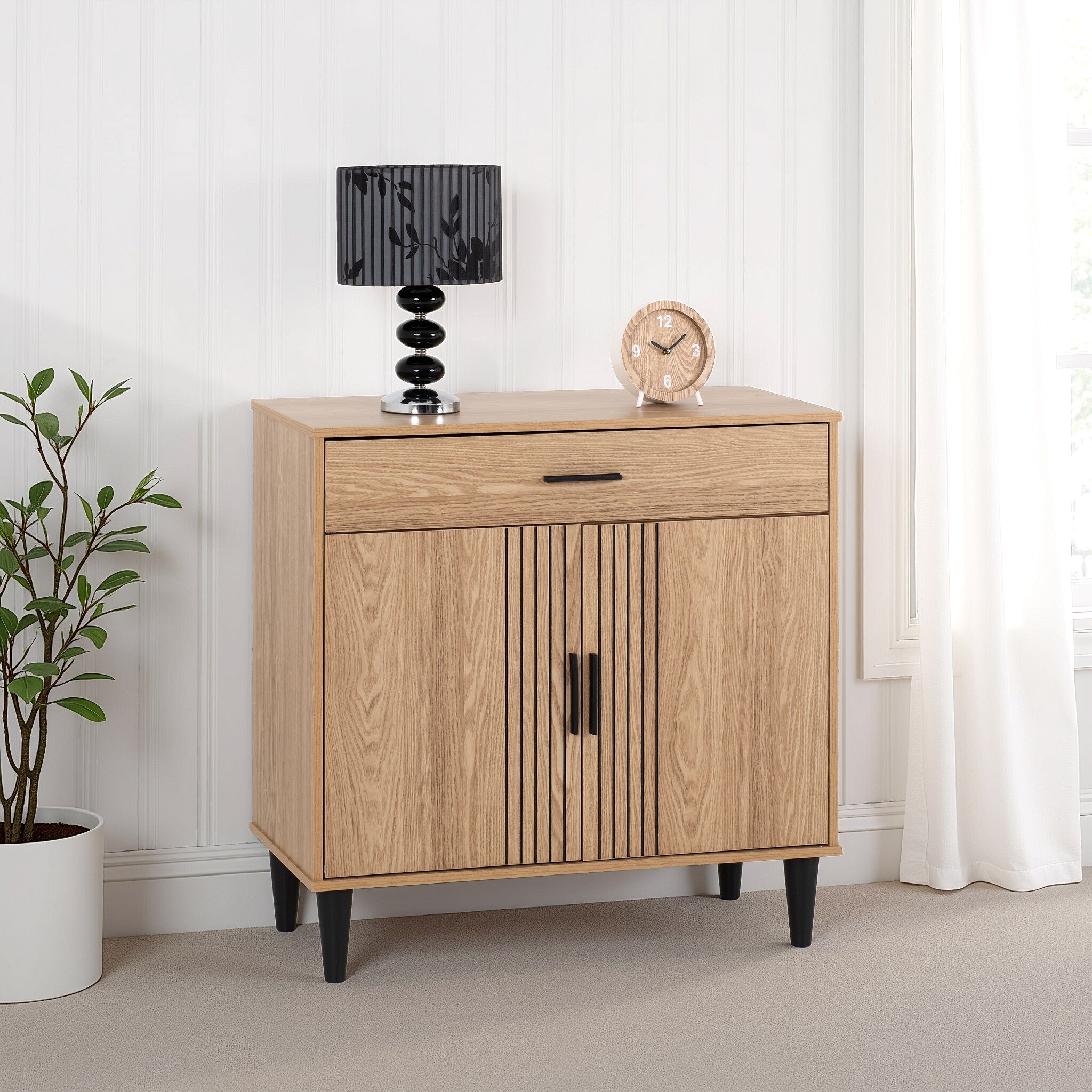 400-405-057 TESSA 2 DOOR 1 DRAWER SIDEBOARD - NATURAL OAK EFFECT - Image 1