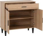 TESSA 2 DOOR 1 DRAWER SIDEBOARD - NATURAL OAK EFFECT - Image 2