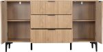 MIAMI 2 DOOR 3 DRAWER SIDEBOARD - OAK EFFECT/BLACK - Image 2