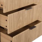MIAMI 2 DOOR 3 DRAWER SIDEBOARD - OAK EFFECT/BLACK - Image 3