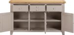 WINDSOR 3 DOOR 3 DRAWER SIDEBOARD - PUTTY/OAK - Image 2