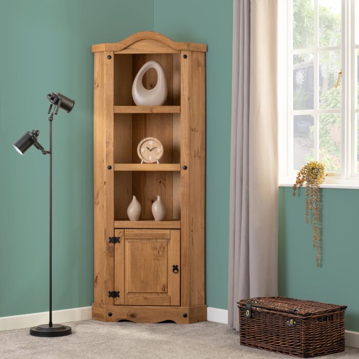 400-406-007_2 CORONA CORNER UNIT - DISTRESSED WAXED PINE - Image 1