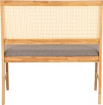 ELLIS DINING BENCH - OAK EFFECT/GREY FABRIC - Image 2