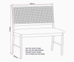 ELLIS DINING BENCH - OAK EFFECT/GREY FABRIC - Image 3