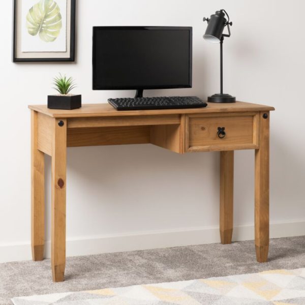 BUDGET MEXICAN STUDY DESK - DISTRESSED WAXED PINE