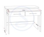 SEVILLE 2 DRAWER SLIDER DESK - GREY GLOSS/LIGHT OAK EFFECT VENEER - Image 2
