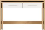 SEVILLE 2 DRAWER SLIDER DESK - WHITE GLOSS/LIGHT OAK EFFECT VENEER - Image 3