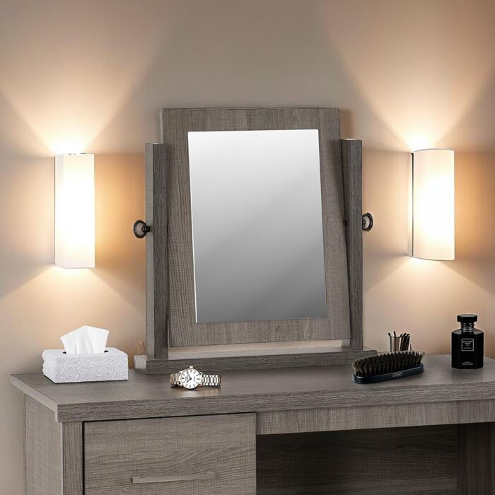 600-603-012_4 LISBON DRESSING TABLE MIRROR - BLACK WOOD GRAIN - Image 1