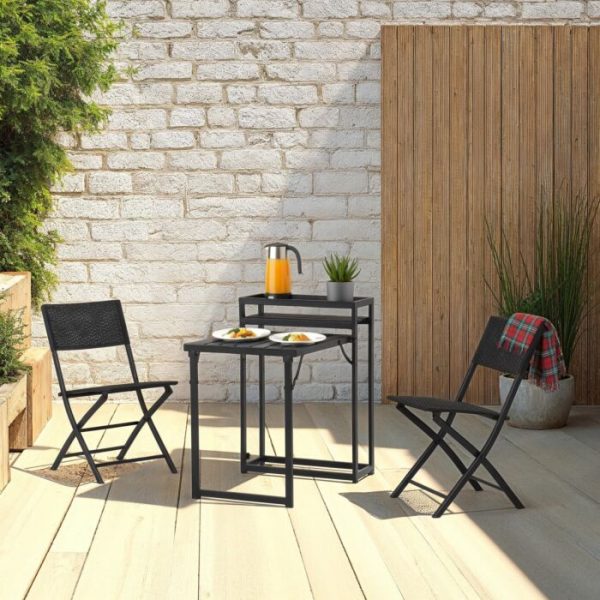 FOLDAWAY 1+2 GARDEN SET - BLACK