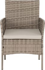WILLOW 3PC GARDEN SET - GREY RATTAN/GREY FABRIC/BLACK GLASS - Image 8