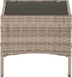 WILLOW 3PC GARDEN SET - GREY RATTAN/GREY FABRIC/BLACK GLASS - Image 4