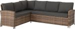 ASPEN CORNER GARDEN FURNITURE SET - BROWN RATTAN/GREY FABRIC - Image 2