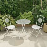 FERNE PATIO DINING SET - WHITE/GREEN LEAF