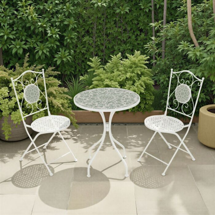 700-701-007_1 FERNE PATIO DINING SET - WHITE/GREEN LEAF - Image 1